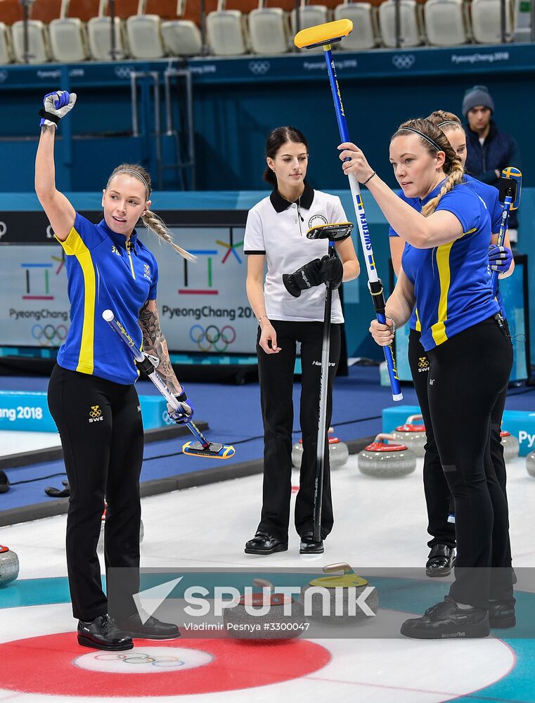 2018 Winter Olympics. Curling. Women. Sweden vs Russia