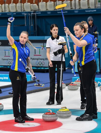 2018 Winter Olympics. Curling. Women. Sweden vs Russia