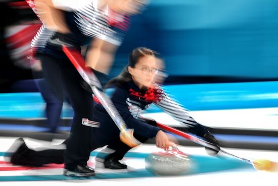 2018 Winter Olympics. Curling. Women. Sweden vs Russia
