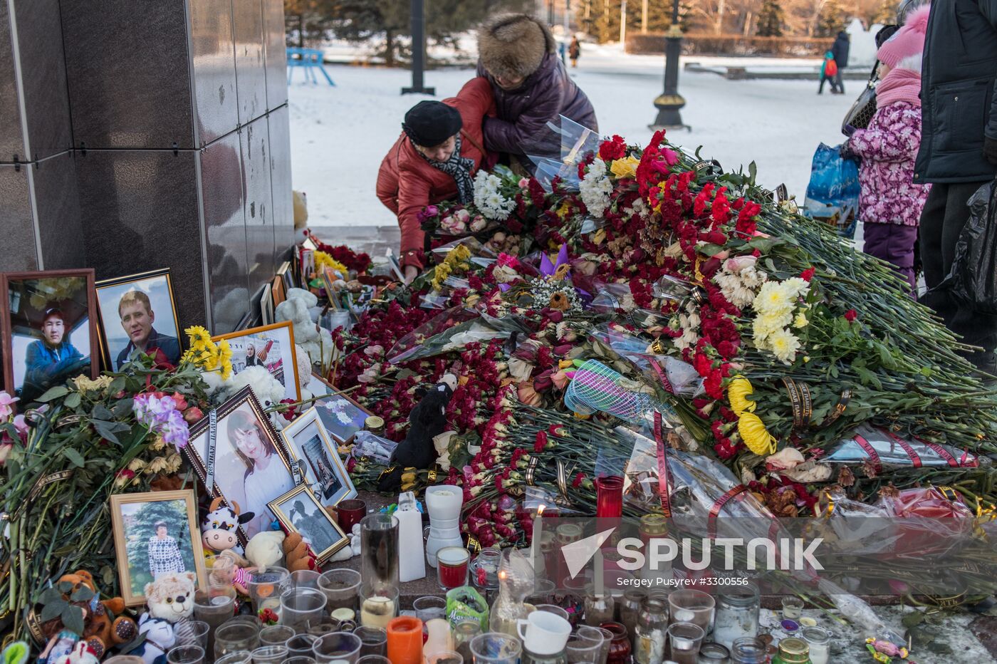 Flowers in memory of An-148 airplane crash victims