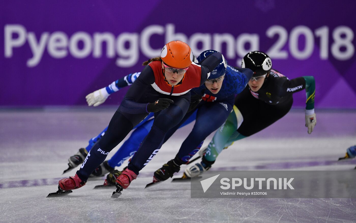 2018 Winter Olympics. Short track speed skating. Day three