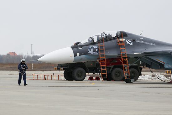 Naval aviation tactical flight exercises in Eysk