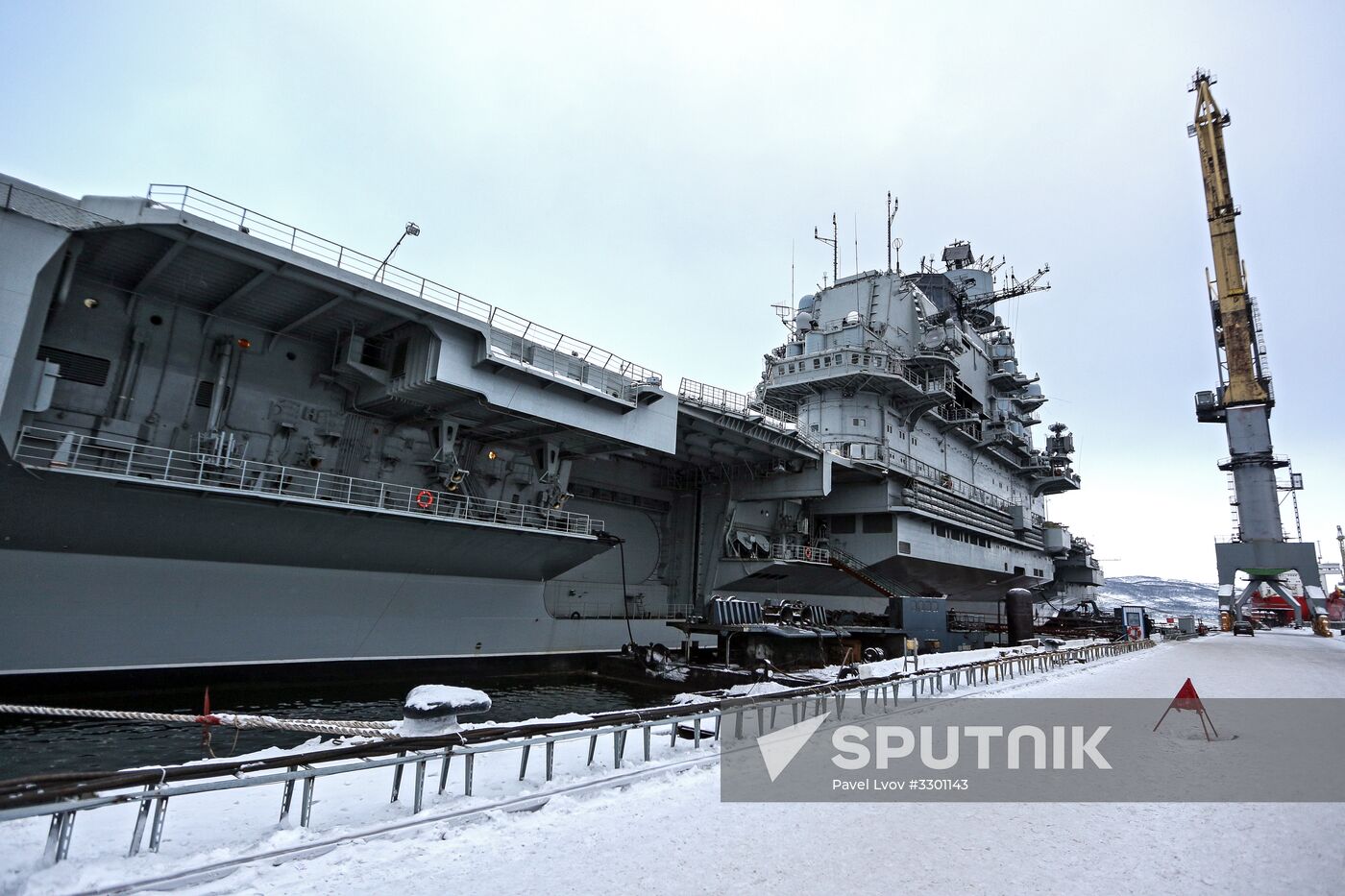 Russian aircraft carrier Admiral Kuznetsov of Northern Fleet