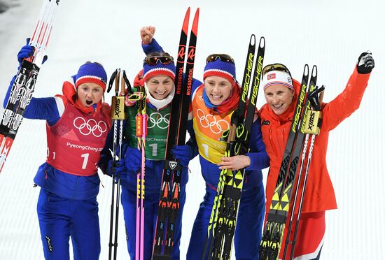 2018 Winter Olympics. Cross-country skiing. Women. Relay