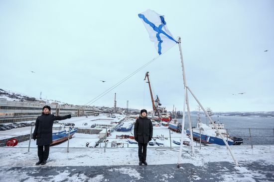 Russian aircraft carrier Admiral Kuznetsov of Northern Fleet