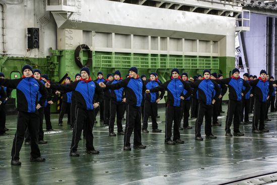Russian aircraft carrier Admiral Kuznetsov of Northern Fleet
