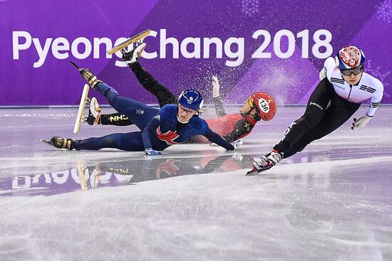 2018 Winter Olympics. Short track speed skating. Day three