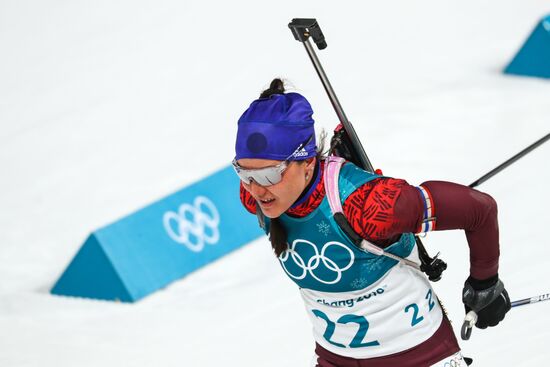 2018 Winter Olympics. Biathlon. Women. Mass start