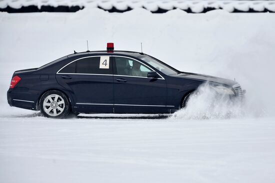 Federal Guard Service's special drivers in passenger car driving contest