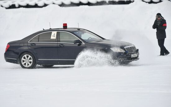 Federal Protective Service's special drivers in passenger car driving contest
