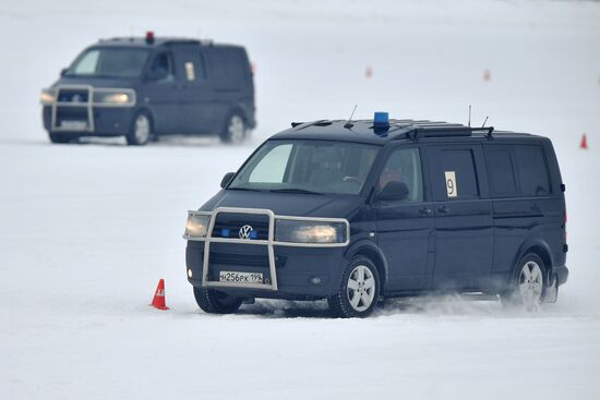 Federal Protective Service's special drivers in passenger car driving contest