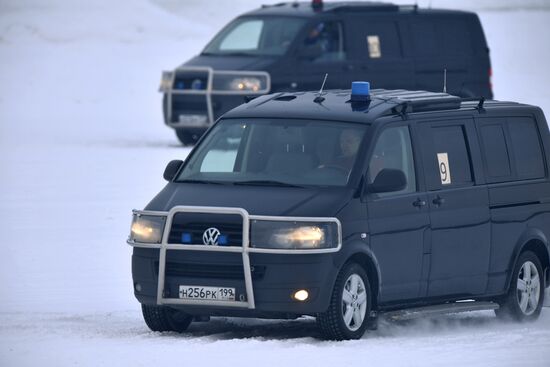 Federal Guard Service's special drivers in passenger car driving contest