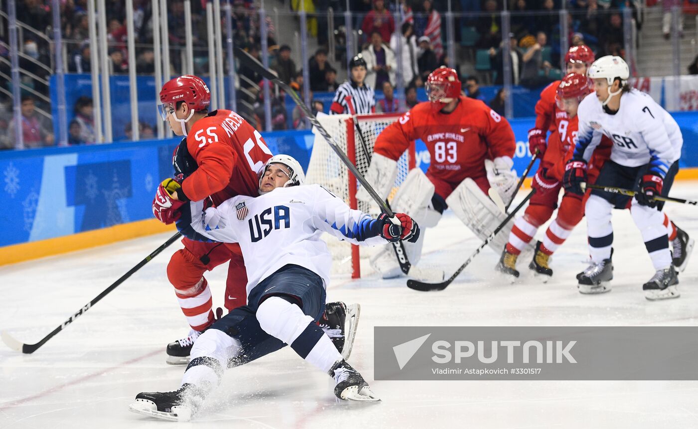 2018 Winter Olympics. Ice Hockey. Men. Russia vs USA