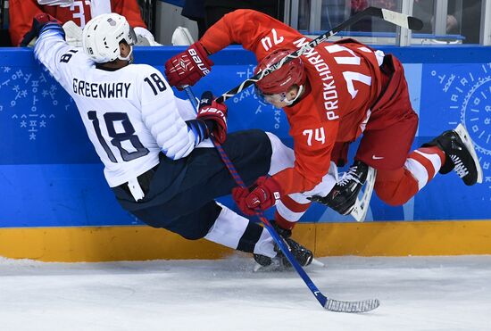 2018 Winter Olympics. Ice Hockey. Men. Russia vs USA