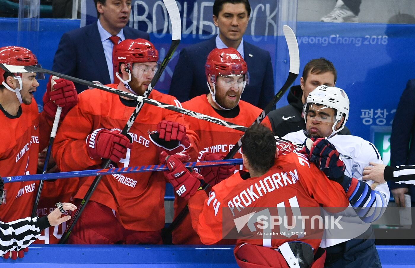2018 Winter Olympics. Ice Hockey. Men. Russia vs USA
