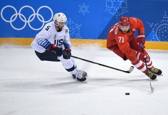2018 Winter Olympics. Ice Hockey. Men. Russia vs USA