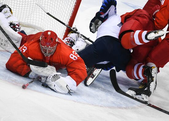 2018 Winter Olympics. Ice Hockey. Men. Russia vs USA