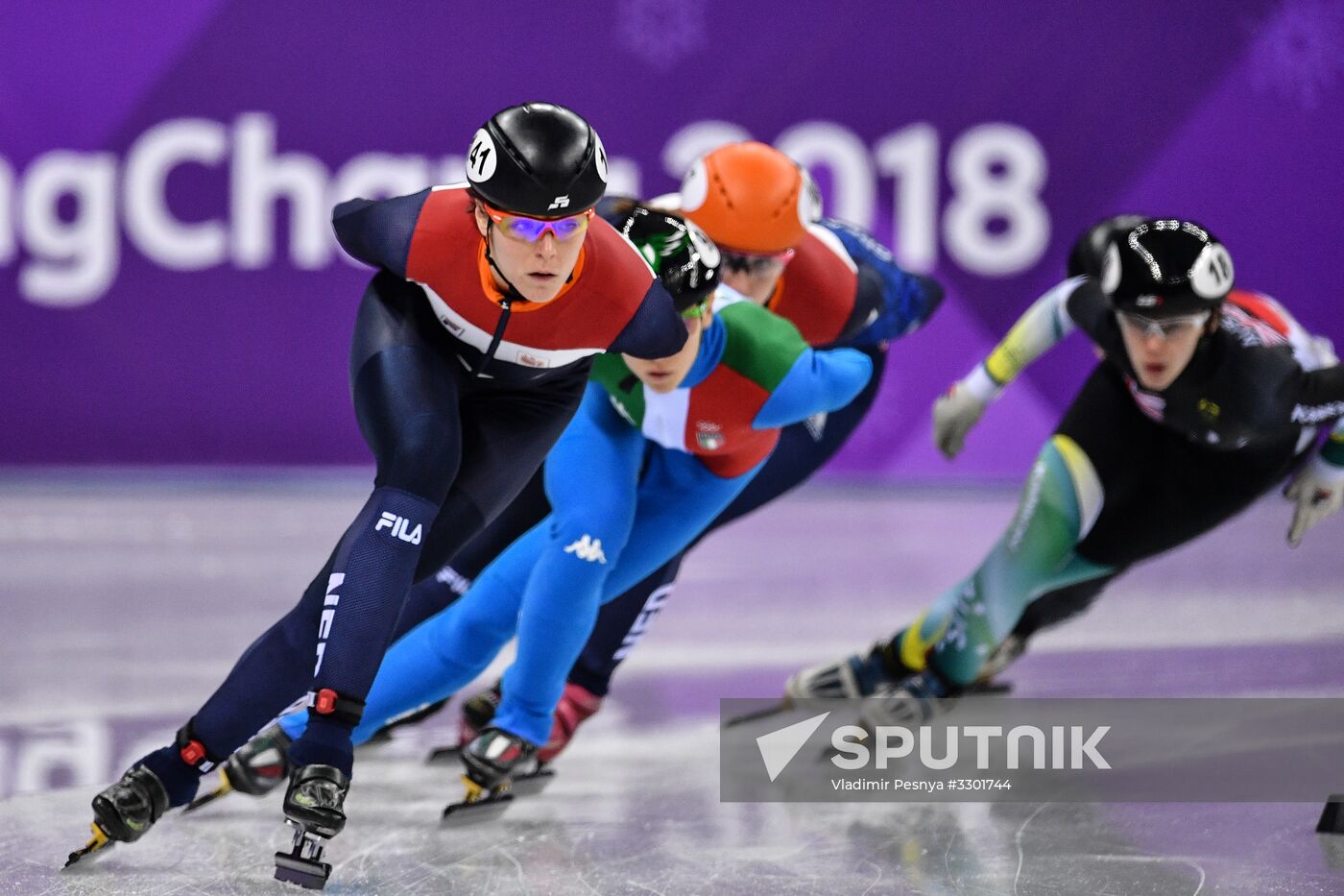 2018 Winter Olympics. Short track speed skating. Day three