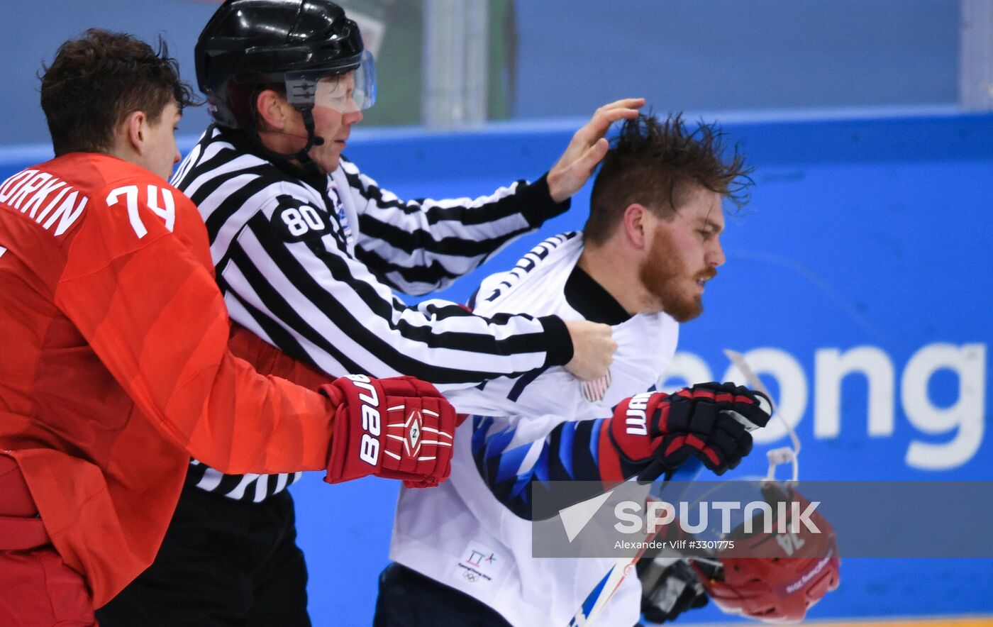 2018 Winter Olympics. Ice Hockey. Men. Russia vs USA