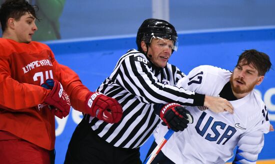 2018 Winter Olympics. Ice Hockey. Men. Russia vs USA