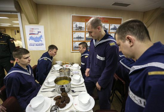 Russian aircraft carrier Admiral Kuznetsov of Northern Fleet