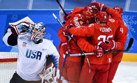 2018 Winter Olympics. Ice Hockey. Men. Russia vs USA