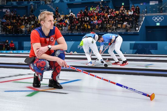 2018 Winter Olympics. Curling. Men. Day Five