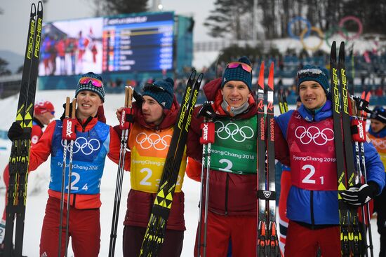 2018 Winter Olympics. Cross-country skiing. Men. Relay