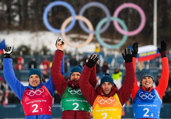 2018 Winter Olympics. Cross-country skiing. Men. Relay