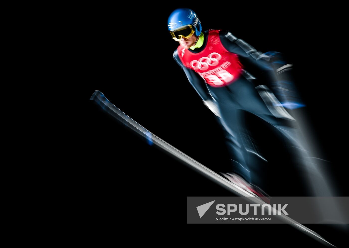 2018 Winter Olympics. Ski jumping. Men's large hill. Official training