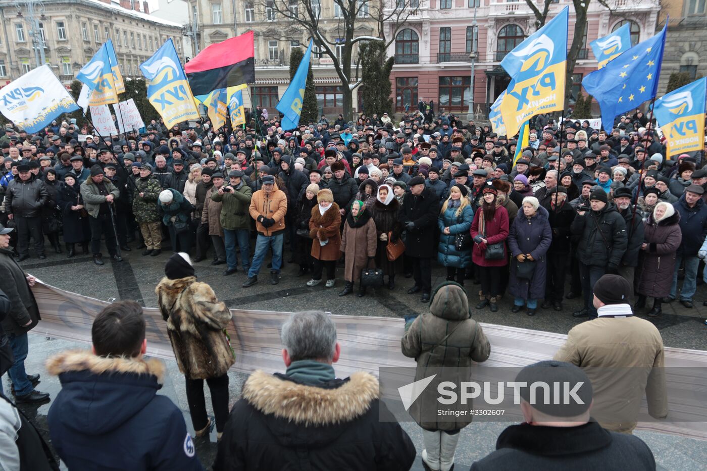 Rally in Lviv for Ukraine's president Poroshenko's impeachment