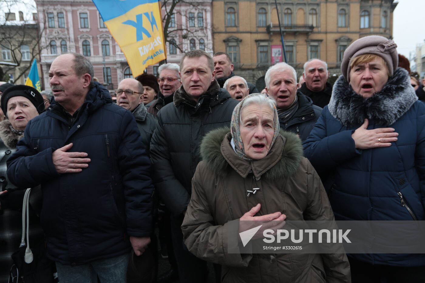 Rally in Lviv for Ukraine's president Poroshenko's impeachment
