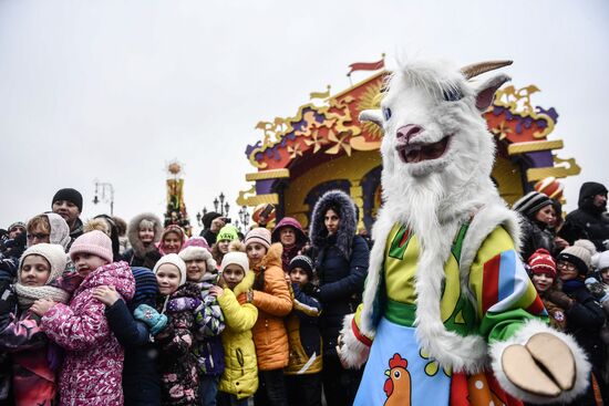 Celebration of Maslenitsa in Moscow