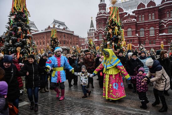 Celebration of Maslenitsa in Moscow