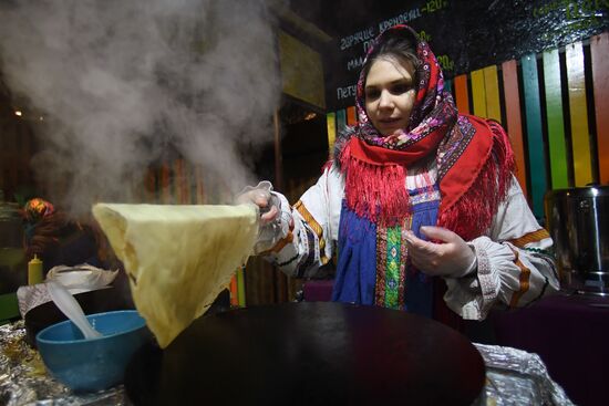 Celebration of Maslenitsa in Moscow