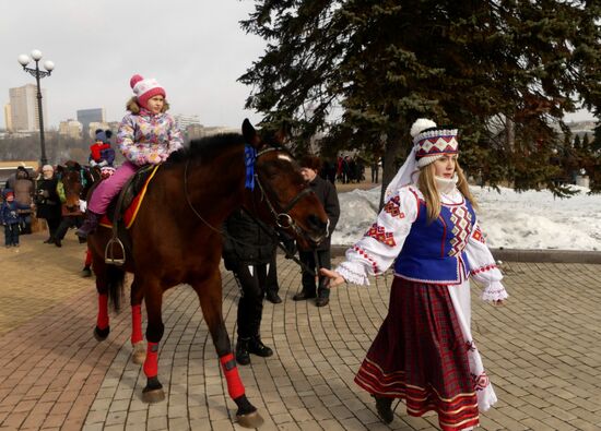 Celebration of Maslenitsa in Donetsk