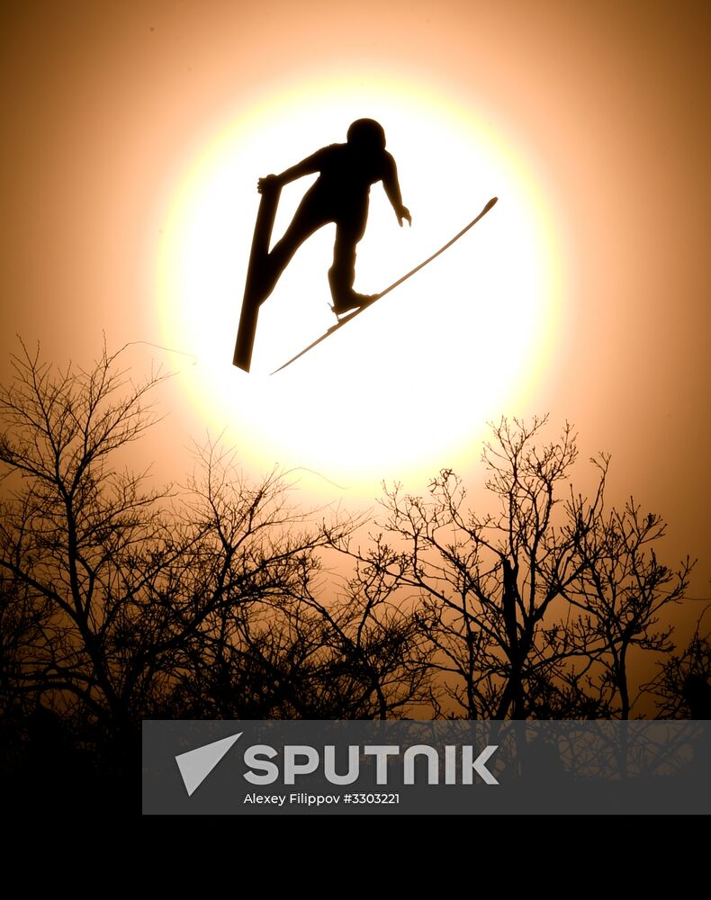 2018 Winter Olympics. Nordic combined. Large hill. Training