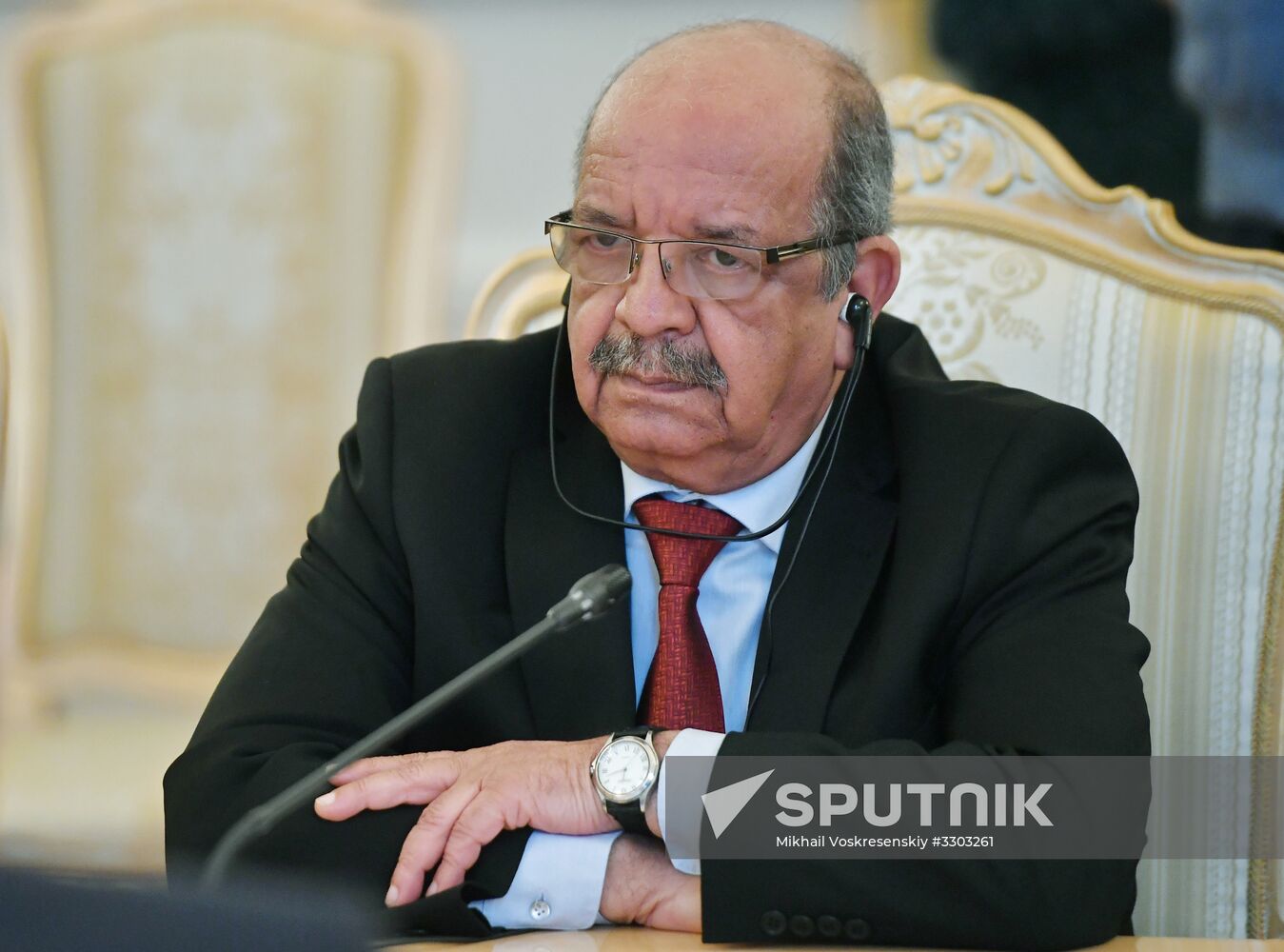 Russian Foreign Minister Sergei Lavrov meets with his Algerian counterpart Abdelkader Messahel