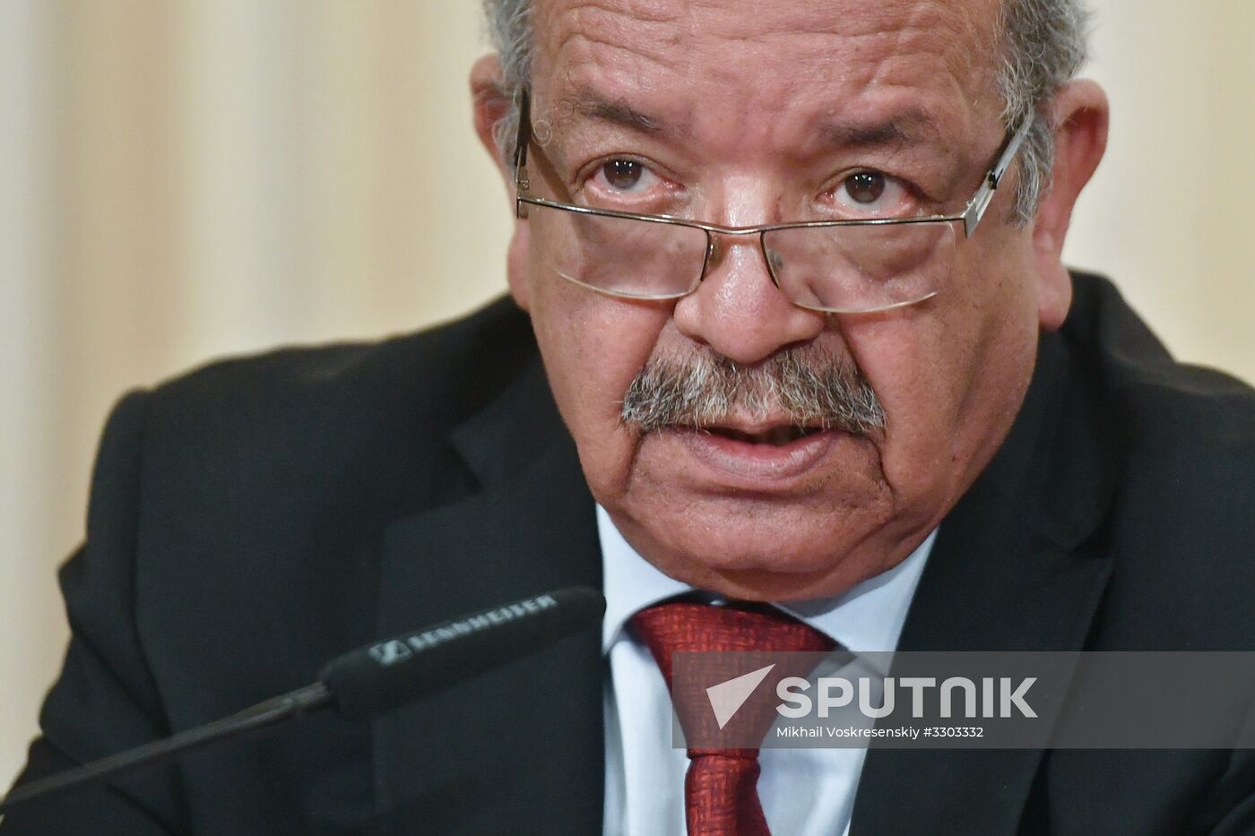 Russian Foreign Minister Sergei Lavrov meets with his Algerian counterpart Abdelkader Messahel