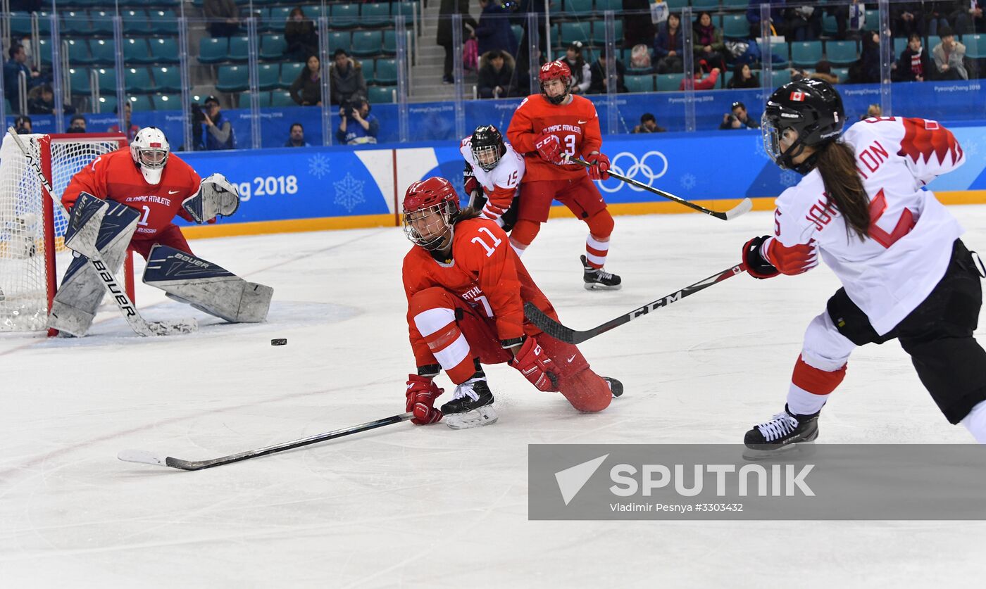 2018 Winter Olympics. Ice hockey. Women. Canada vs. Russia