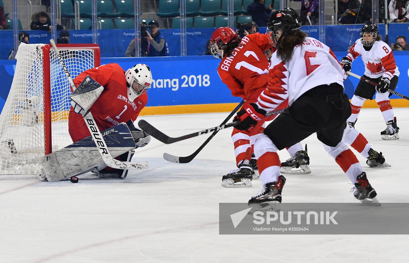 2018 Winter Olympics. Ice hockey. Women. Canada vs. Russia