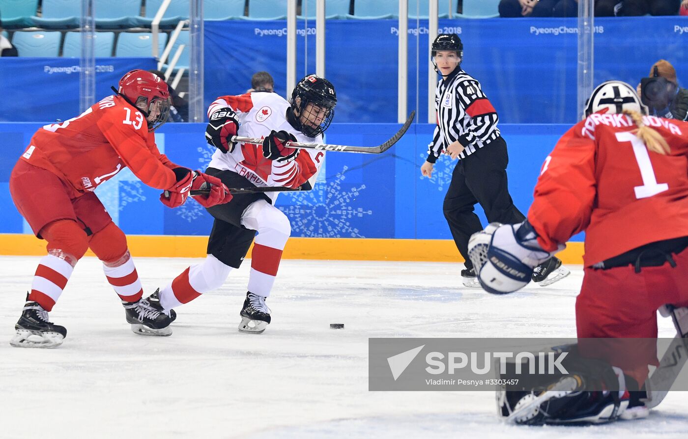 2018 Winter Olympics. Ice hockey. Women. Canada vs. Russia