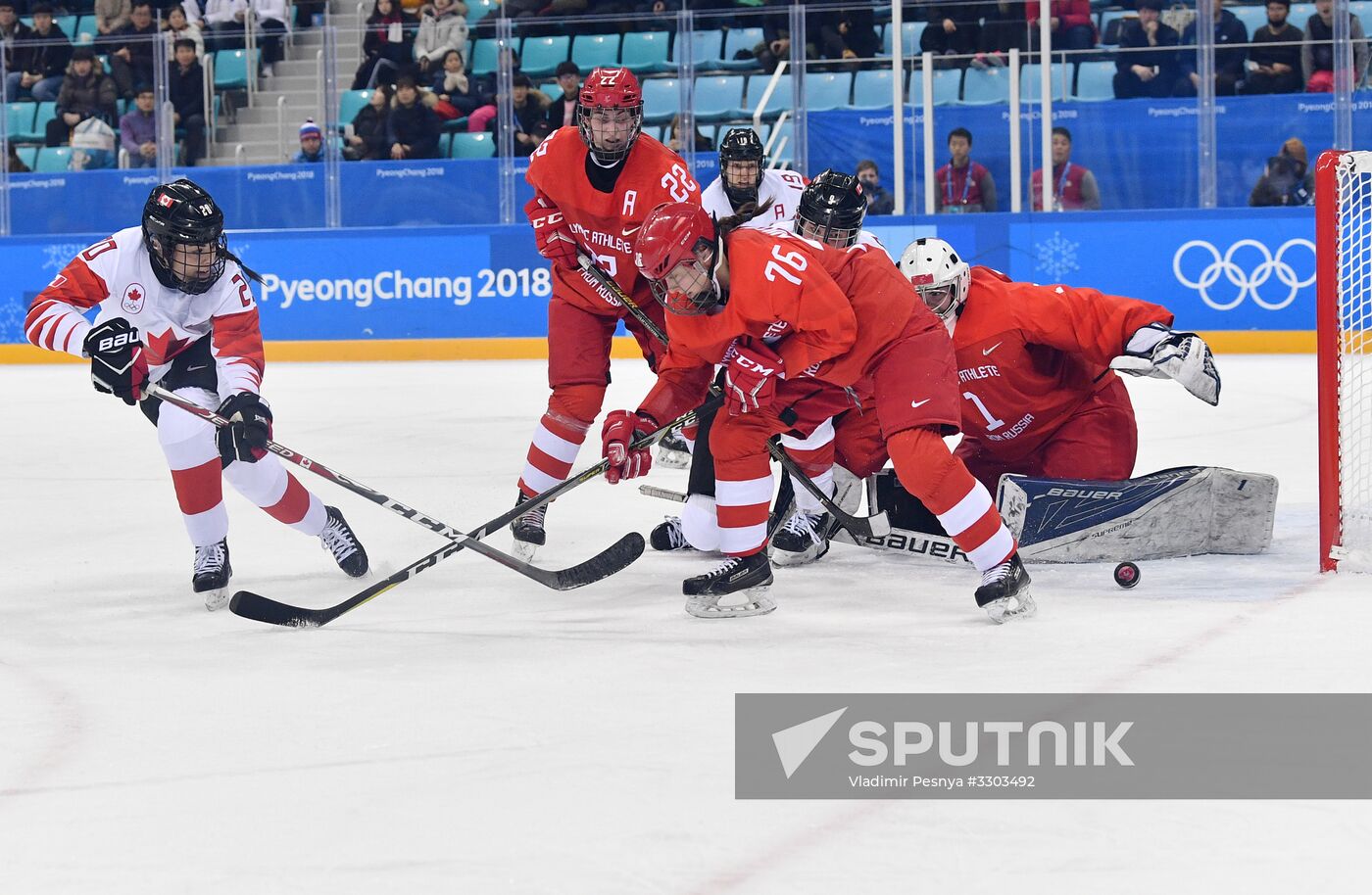 2018 Winter Olympics. Ice hockey. Women. Canada vs. Russia