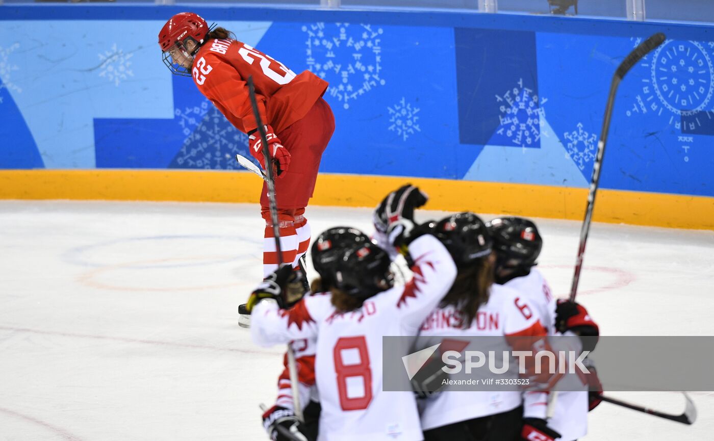 2018 Winter Olympics. Ice hockey. Women. Canada vs. Russia