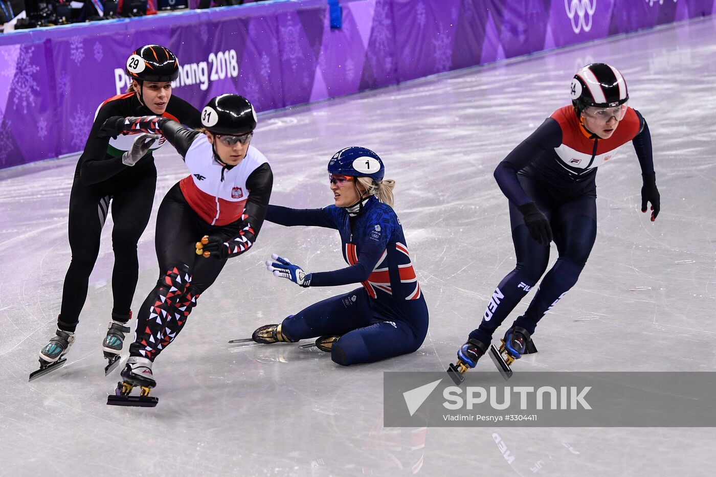 2018 Winter Olympics. Short track speed skating. Day four