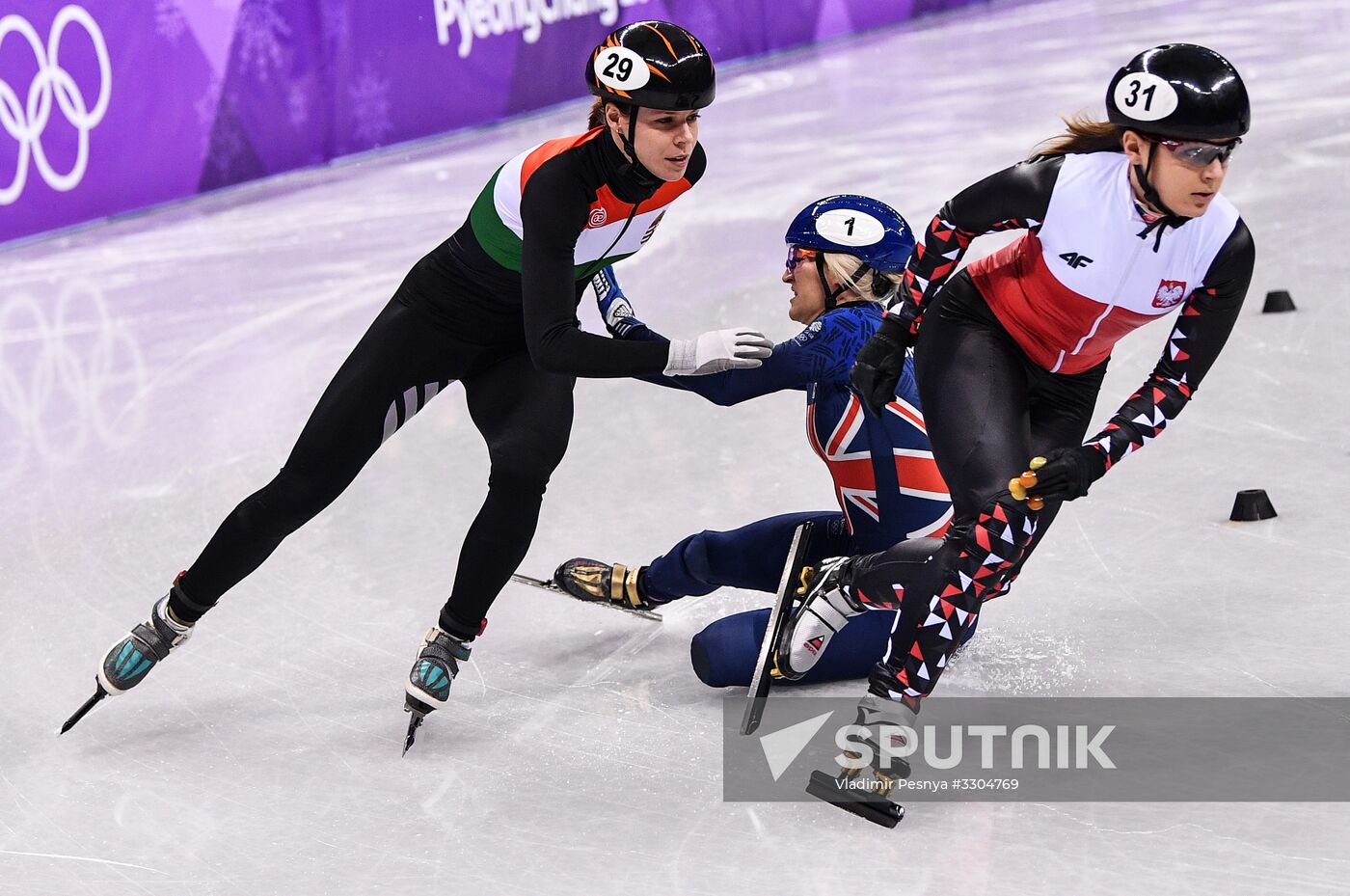 2018 Winter Olympics. Short track speed skating. Day four