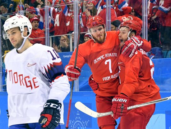 2018 Winter Olympics. Ice hockey. Men. Russia vs. Norway