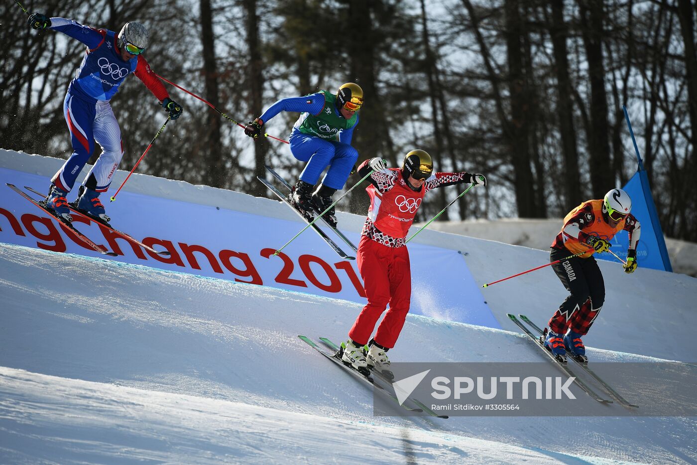 2018 Winter Olympics. Freestyle skiing. Men. Ski cross