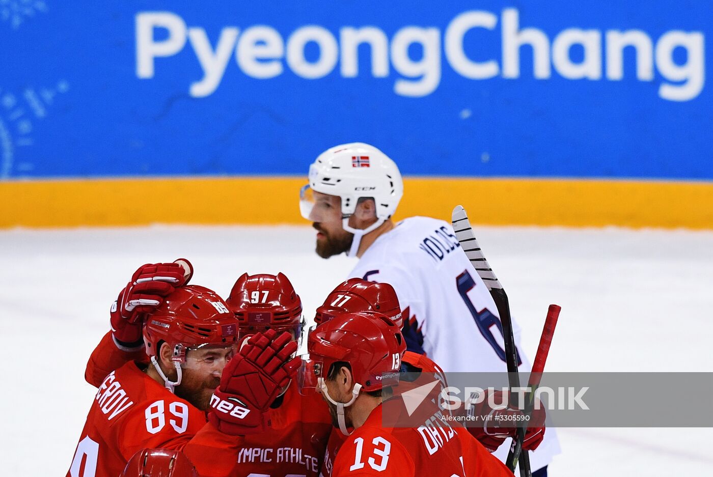2018 Winter Olympics. Ice hockey. Men. Russia vs. Norway