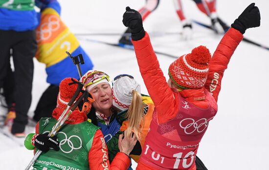 2018 Winter Olympics. Biathlon. Women. Relay